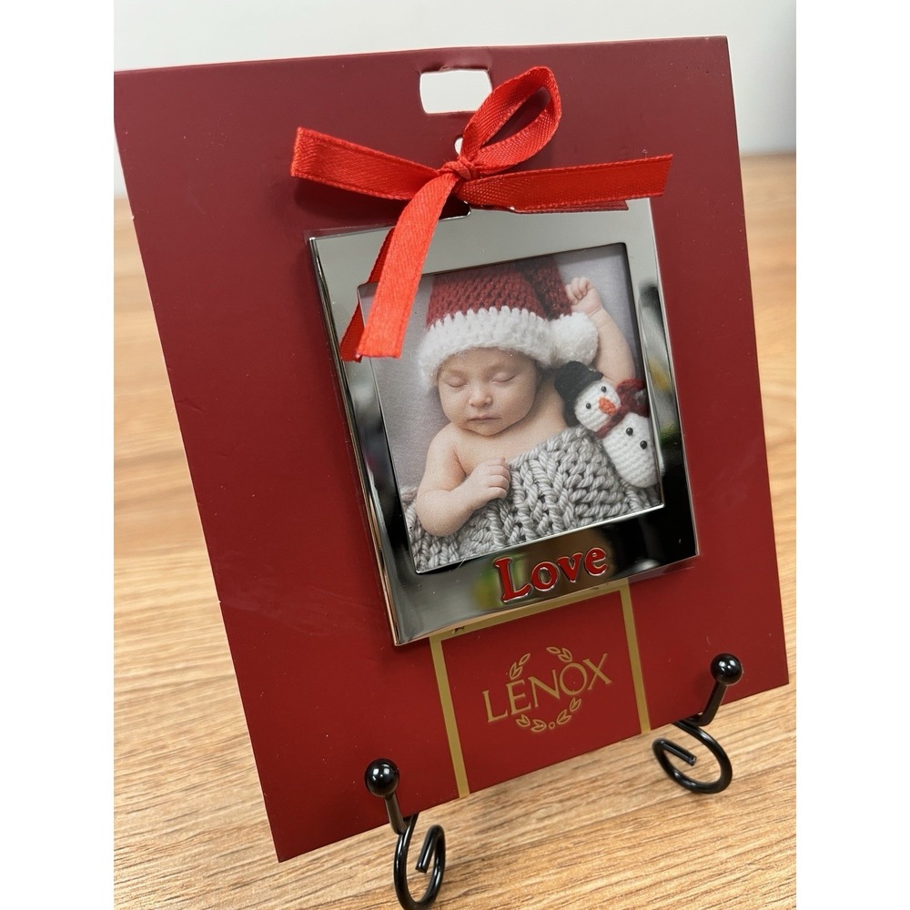 Lenox Love‎ Picture Frame Christmas Ornament Silvertone NEW in Package
